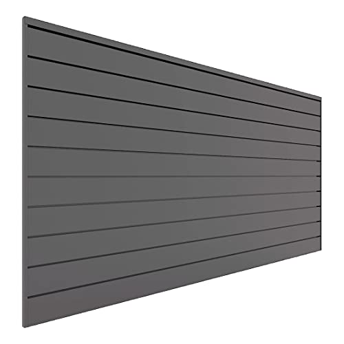 Proslat 88105 Heavy Duty PVC Slatwall Garage Organizer, 8-Feet by 4-Feet Section, 10 Panels, Charcoal (Dark Grey)