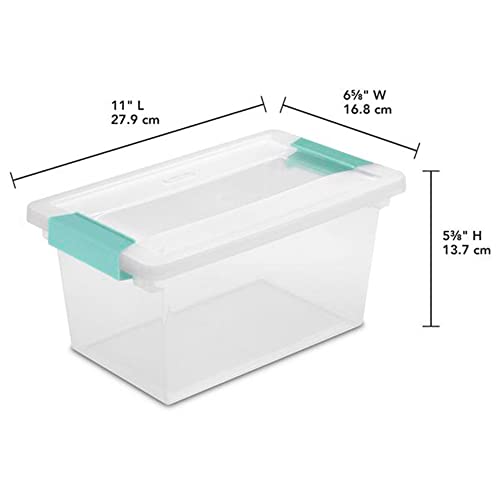 Sterilite Medium Clip Latch Lid Storage Container Tote, 12 Pack, and Small Clip Latch Lid Storage Container Tote, 12 Pack for Home Organization
