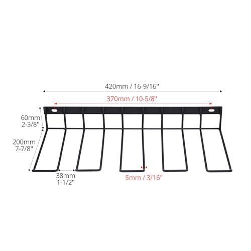 QWORK Drill Holder Wall Mount, 2 Pack Alloy Steel Power Tool Organizer Rack for Garage & Workshop, Space-Saving Storage for Drills & Accessories, 50lbs Capacity, 16.5" x 7.8" x2.36"