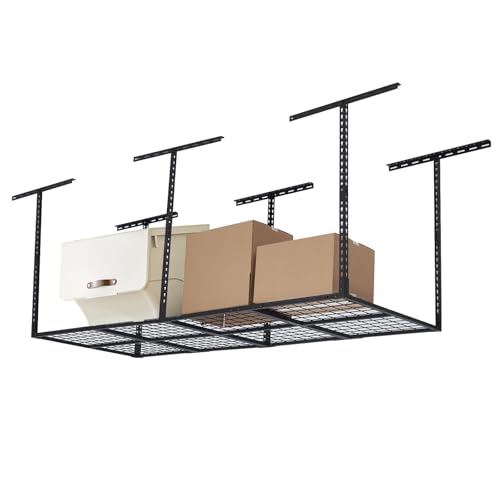 GarveeHome Garage Ceiling Storage Racks - Heavy Duty, 96'' * 36'', Adjustable Cold Rolled Steel Racks, 600 lb. Loading Weight Capacity