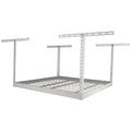 SafeRacks Overhead Garage Storage Rack - Heavy Duty Racks for Garage with 250 lb Capacity, Easy Garage Shelving, Adjustable Storage Rack, Ceiling Mount Storage Shelves 4x4 White (24"-45")