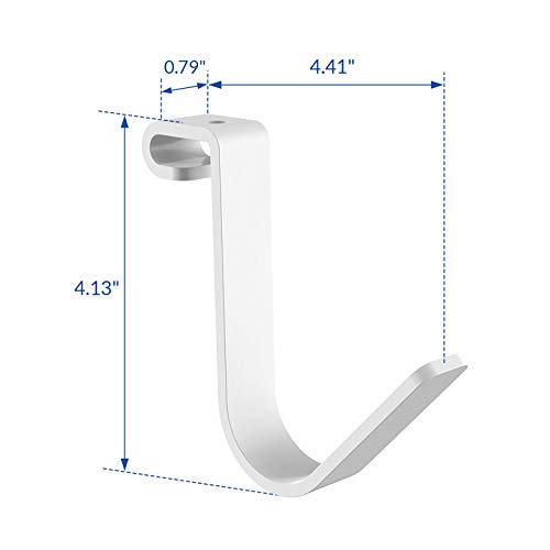 FLEXIMOUNTS 4 Pack Add On Storage Rail Hook Accessory for Ceiling Rack and Wall Shelving, Max Weight Capacity up to 50lbs, White