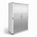 UltraGarage Heavy-Duty Metal Storage Cabinet, Industrial Grade Steel Construction with Slatted Doors, Lock Keys,Professional Garage Organization System (White, 48" W x 24" D x 72" H)