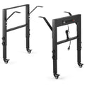 19.6-Inch Depth Workbench Frame, Height Adjustable 28.5" to 33.8",Set of 4 Metal Wheels with Brakes, Heavy Duty Industrial DIY Furniture Legs for Study（Power Outlets/Wheel）