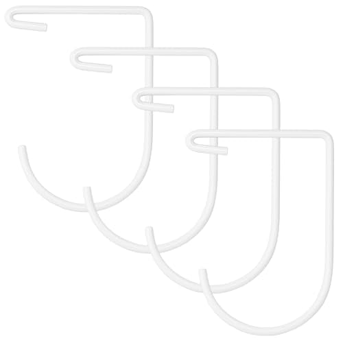 Heavy-Duty Overhead Storage Rack + Wall Mount Shelving Hooks – 4-Pack Steel Storage Hooks for Bikes, Ladders, Tools & Gear – Fits Overhead Racks & Shelving (Powder Coated)