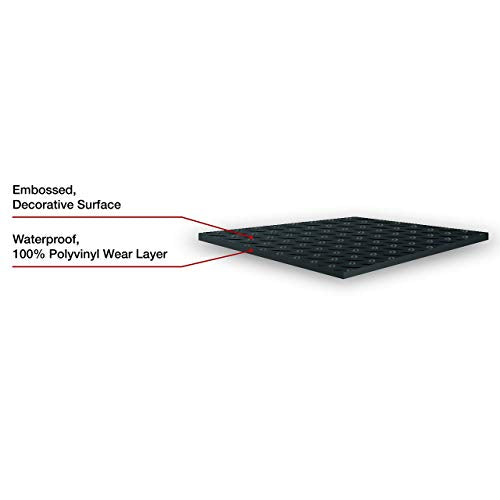 G-Floor Lite Diamond Tread Pattern Slate Grey Vinyl Rollout Garage Flooring Protector Mat for the Garage and Beyond - 7'6" x 14' Size