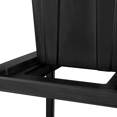 Sterilite 4 Tier Tote Rack, Vertical Plastic Organizer with 4 Pack 27 Gallon Industrial Storage Totes, Black - for Garages, Workshops, or Basements