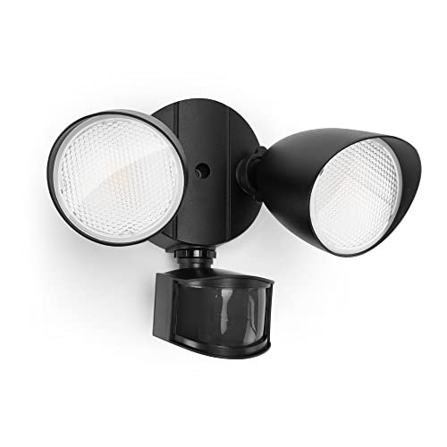 LUTEC 32W 3500 Lumen LED Security Lights Motion Sensor Light Outdoor, 5000K Daylight, IP65 Waterproof, Dusk to Dawn, Hardwired Motion Detector Flood Light for Garage, Yard, Porch-Black