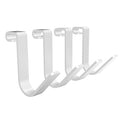FLEXIMOUNTS 4 Pack Add On Storage Rail Hook Accessory for Ceiling Rack and Wall Shelving, Max Weight Capacity up to 50lbs, White
