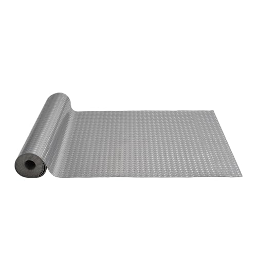 VEVOR Garage Floor Mat, 19 x 4.9 FT PVC Garage Flooring Roll, Non-Slip Diamond Texture, 93.65 sq.ft Covering Space, Garage Mats for Under Cars, for Gyms Boats Car Trailer, Gray