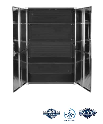 Heavy-Duty Commercial Storage Cabinet (Satin Graphite Black, 48" W x 24" D x 72" H)