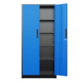 Bonusall 72" Metal Garage Storage Cabinet, 2 Locking Doors & 4 Adjustable Shelves Tall Storage, Heavy Duty Steel Tool Cabinet for Home, Office, Warehouse, School - Black Blue