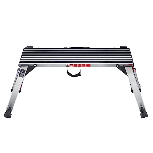 VEVOR Folding Work Platform, 40"×12"×20" Aluminum Drywall Stool Ladder, 660 lbs Load Capacity Heavy Duty Work Bench w/Non-Slip Feet, Ideal for Washing Vehicles, Cleaning, Painting, Decorating