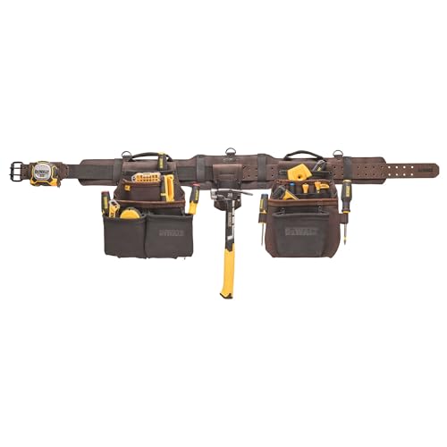 DEWALT Leather Tool Belt Organizer with 18 Pockets, Heavy Duty Construction (DWST550113)