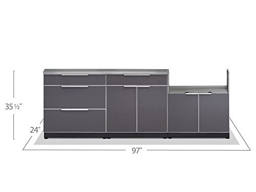 NewAge Products Inc. Cabinet Aluminum, (4 Piece) Outdoor Kitchen Set, Covers, 65276