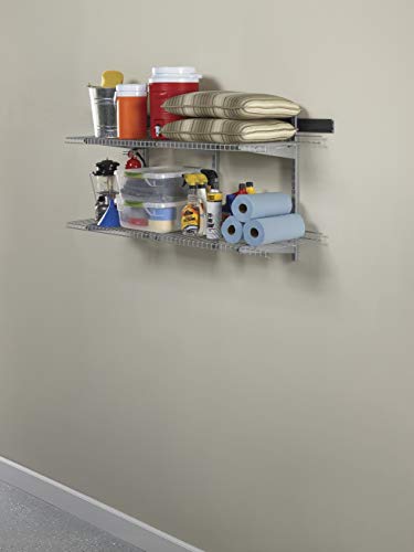 Rubbermaid Garage FastTrack Upright 25" Satin Nickel Wall Mounted Storage System Direct Mount for FastTrack Garage Rail Garage/Home Organization