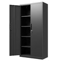 HOMOFFICE Metal Garage Storage Cabinet with Lock, 71" Tall Steel Storage Locker with 4 Adjustable Shelves, Heavy Duty Metal Cabinet for Garage, Office, Home, 31.5”W × 16.5”D, Black