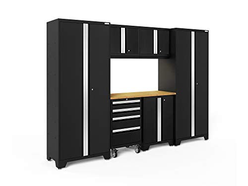 NewAge Products Bold Series Black 7 Piece Set, Garage Cabinets, 63056