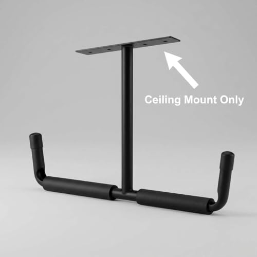 QWORK Overhead Ceiling Hooks Rack – Heavy Steel Storage Hangers for Garage, Workshop & Basement