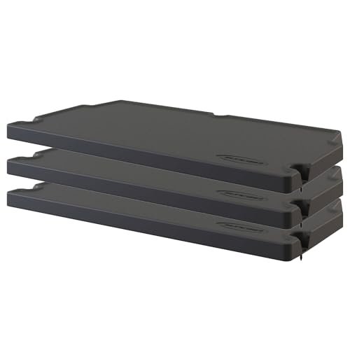 Suncast 3 Pack Vertical Shed Shelf Kit, Space Saving Shelving for Wall Mount Outdoor Storage Structures, 27.75" W x 14.5" D x 1.25" H, Black