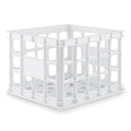 Sterilite Storage Crate, Stackable Plastic Bin Open Basket with Handles, Organize Home, Garage, Office, School, White, 1-Pack