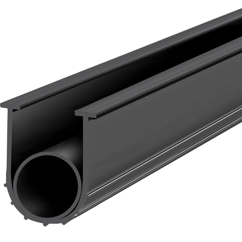 VEVOR Garage Door Seals Bottom Rubber, U Shape +O Ring Garage Door Weather Stripping, Universal Weatherproof Threshold Buffering Sealing Rubber, 5/16 inch T-Ends and 3 3/4 inch Width (20 Ft, Black)