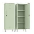 Epochsteele Metal Locker Storage Cabinets Lockable Single File Storage Cabinet with Door and Removable Shelves Kids Locker for School Gym Pantry Kitchen (Green)