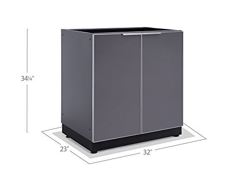 NewAge Products Outdoor Kitchen Classic Series Aluminumn Slate Gray 32in 2 Door Base Cabinet, 70201
