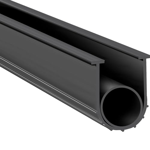 VEVOR Garage Door Seals Bottom Rubber, U Shape +O Ring Garage Door Weather Stripping, Universal Weatherproof Threshold Buffering Sealing Rubber, 5/16 inch T-Ends and 3 3/4 inch Width (20 Ft, Black)