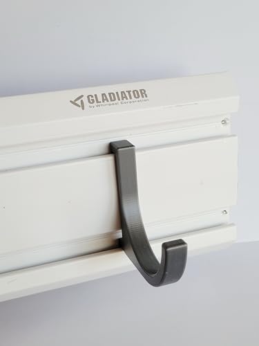 4-Pack - 3" Dia. J-Hook Set for Gladiator Gearwall and Geartrack Storage System, 20 lb Rating, Grey, Made in USA