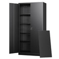 Letaya Metal Garage Storage Cabinets with Lock Door and Adjustable Shelves, Steel Tool Cabinets for Home,Office,Warehouse Organisieren (Black)