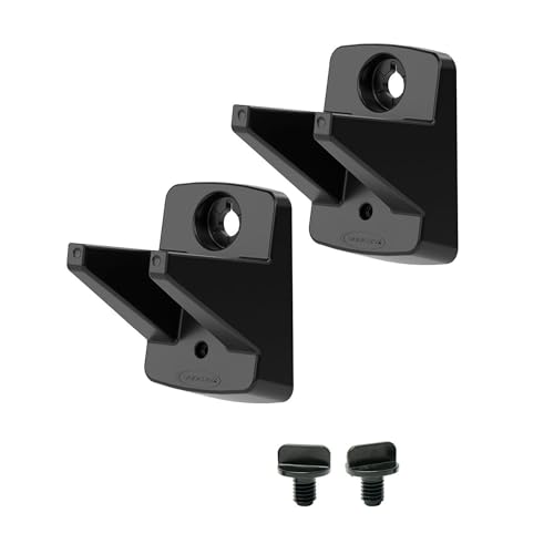 Suncast 4 Pack Wall Mount Hook Tool Organizer, Outdoor Rack System for Garage Storage, Closet, Shed, or Cleaning Organization, Black