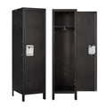 Anxxsu Metal Storage Locker, Lockable Employees Metal Locker with Door, 55" Height Steel Locker for Home, School, Office, Gym (Retro Black)