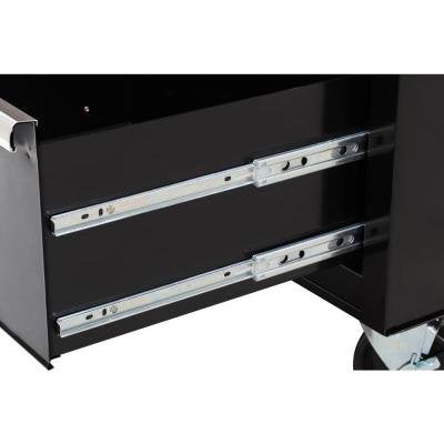 Husky 52 in. W 9-Drawer Mobile with 5 in. x 2 in. casters Work Bench in Black