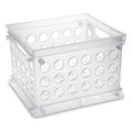 Sterilite Mini Crate, Stackable Plastic Storage Bin with Handles, Organize Home, Garage, Office, School, Dorm Room, Clear, 36-Pack