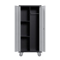 GarveeHome Metal Locker Storage Cabinet with Wheels 71" H with Doors and 2 Shelves Adjustable 4 Adjustable Feet for Home, Garage, Office, Shop