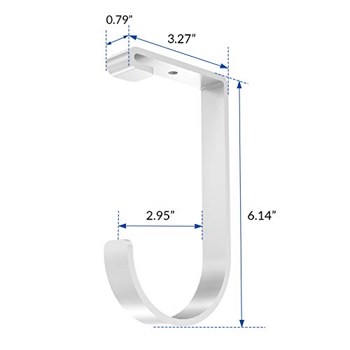 FLEXIMOUNTS 4 Pack Add On Storage Flat Hook Accessory for Garage Ceiling Rack and Wall Shelving, Max Weight Capacity up to 50lbs, White