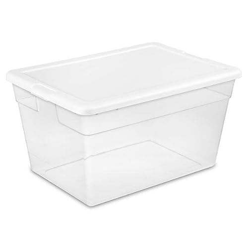 New 821092 Sterilite Storage Box 56Qt White (-Pack) Storage Cheap Wholesale Discount Bulk Plasticware Storage Acne Wash8