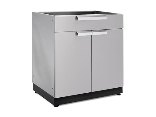 NewAge Products Outdoor Kitchen Classic Series Stainless Steel 32in 2-Door Split Cabinet, Outdoor Kitchen Cabinet for BBQ Island, 70004
