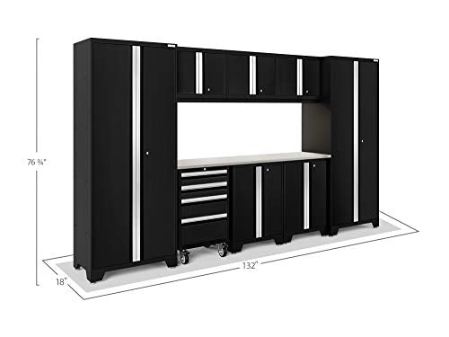 NewAge Products Bold Series Black 9 Piece Set, Garage Cabinets, 63153