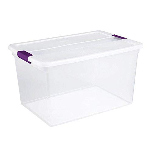 Sterilite 66 Quart Clear Latch Lid Storage Container Tote, 12 Pack, and 15 Quart Clear Latch Lid Storage Container Tote, 12 Pack for Home Organization