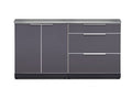 NewAge Products Aluminum 3 Piece with Covers Cabinet Outdoor Kitchen Set, 65310