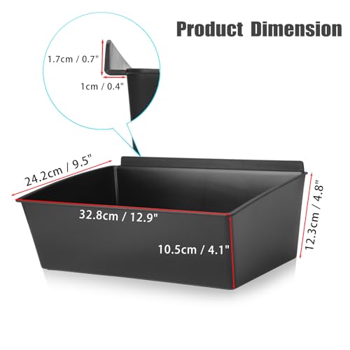 Sumnacon Slatwall Bins 4 Pcs Large Slatwall Organizer for Garage Plastic Slatwall Storage Bins for Storing Garage Accessories Multiple Stackable Slat Wall Tool Organizer for Workshops,Shopping Malls