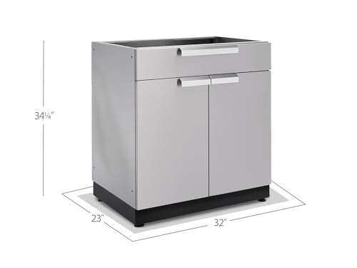 NewAge Products Outdoor Kitchen Classic Series Stainless Steel 32in 2-Door Split Cabinet, Outdoor Kitchen Cabinet for BBQ Island, 70004