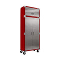 Seville Classics UltraHD 2-Piece Heavy Duty Mega Solid Steel Metal 2-Door Lockable Stacker Wall Storage, Cabinet Set Organizer for Garage, Office, Classroom, Red, 36" W x 18" D x 90.5" H
