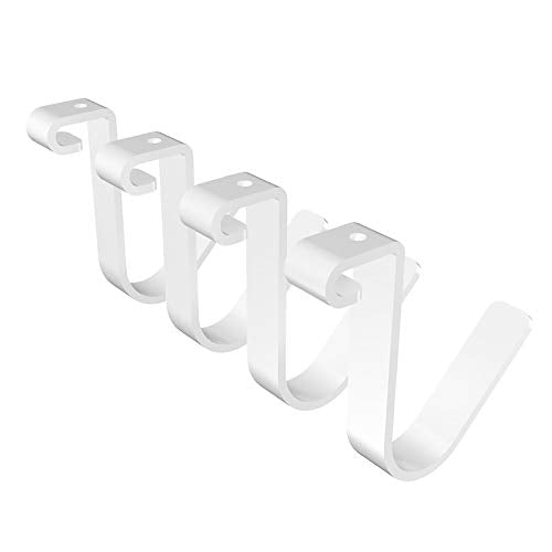 FLEXIMOUNTS 4 Pack Add On Storage Rail Hook Accessory for Ceiling Rack and Wall Shelving, Max Weight Capacity up to 50lbs, White