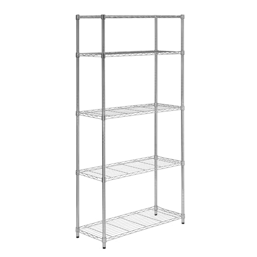 Honey-Can-Do 5-Tier Heavy Duty Adjustable Shelving Unit, 200-lb Per Shelf NSF Certified Metal Storage Rack, Chrome Wire Shelf for Garage Kitchen Pantry, 36 x 14 x 72 in