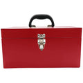 16" Portable Metal Toolbox Large Tool Box 18-Gauge Fishing Tackle Box Stee Tool Box Drawer Organizer With Metal Latch and Handle Red