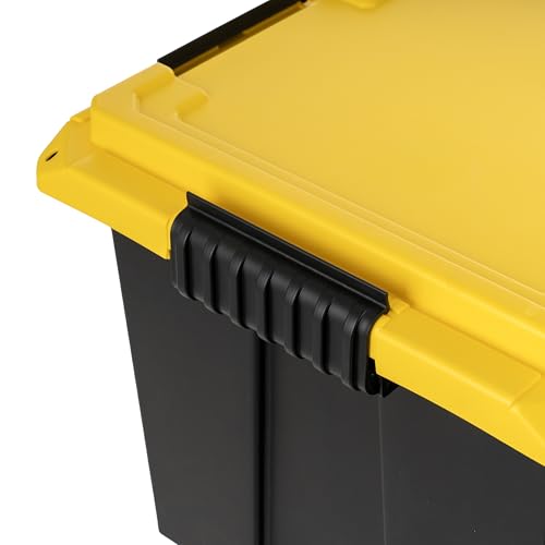 IRIS USA 22 Gallon Rolling Footlocker Pro with Wheels, 2 Pack - Made in USA, Lockable Storage Trunk, Heavy Duty Foot Locker for Storage, Camping Gear & Garage Organization