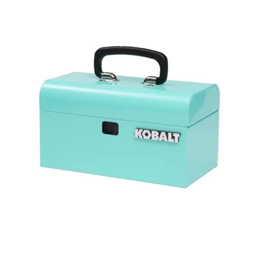 Portable Mini Toolbox 10.83-in W x 5.91-in H x 5.91-in D Teal Steel Tool Box, mint, makeup orginaztion, craft storage